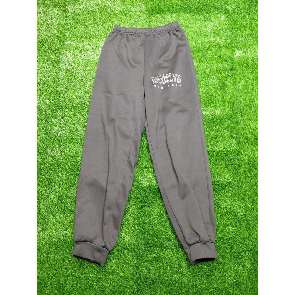 Unbranded Brooklyn Sweatpants Medium Gray Unisex Polyester Graphic Joggers Used